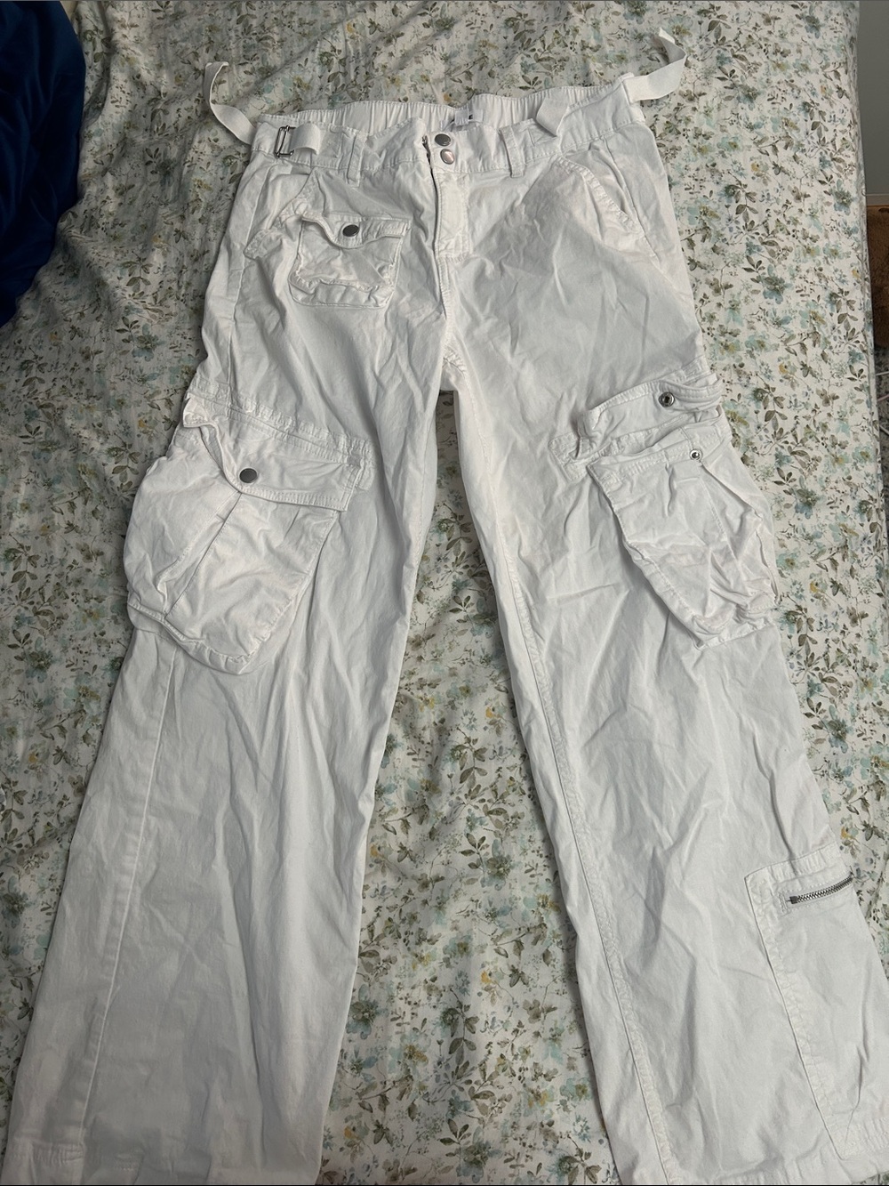 Garage White Women's Cargo Pants with Utility Pockets